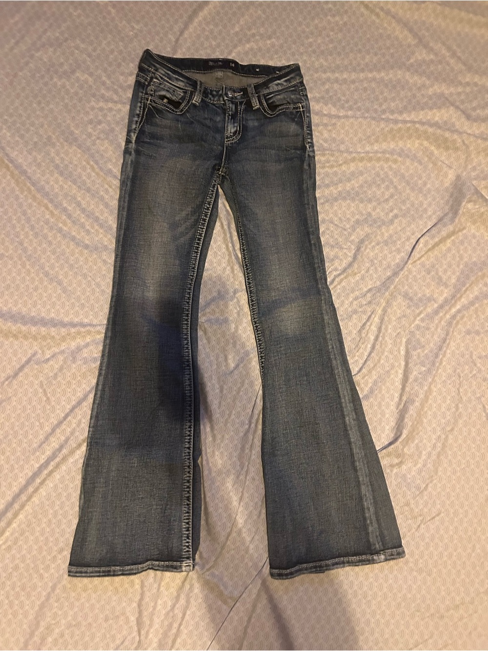 Girls Miss Me Dark Wash Bootcut Jeans - Classic Denim